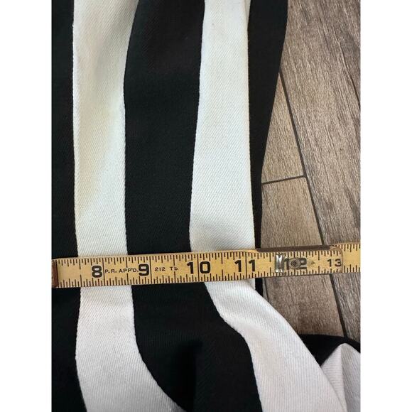 Vintage Climax by David Howard Black White Striped Print Mini Dress Size 6 goth - Picture 9 of 11